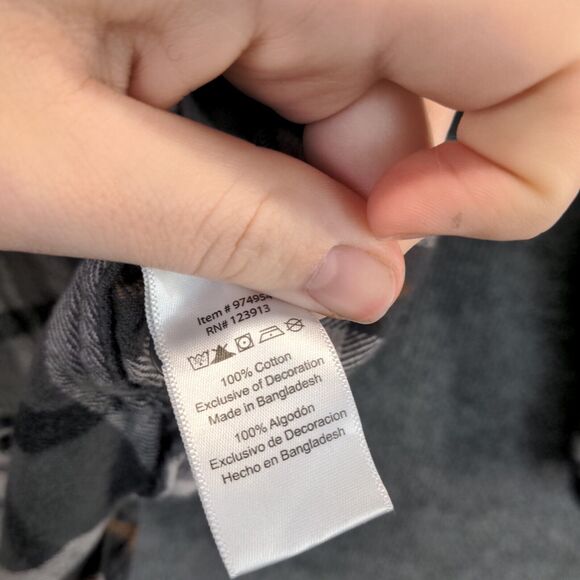 Jachs Mens Button-Up Shirt Gray Plaid Medium Long Sleeve Chest Flap Pockets - Picture 10 of 13